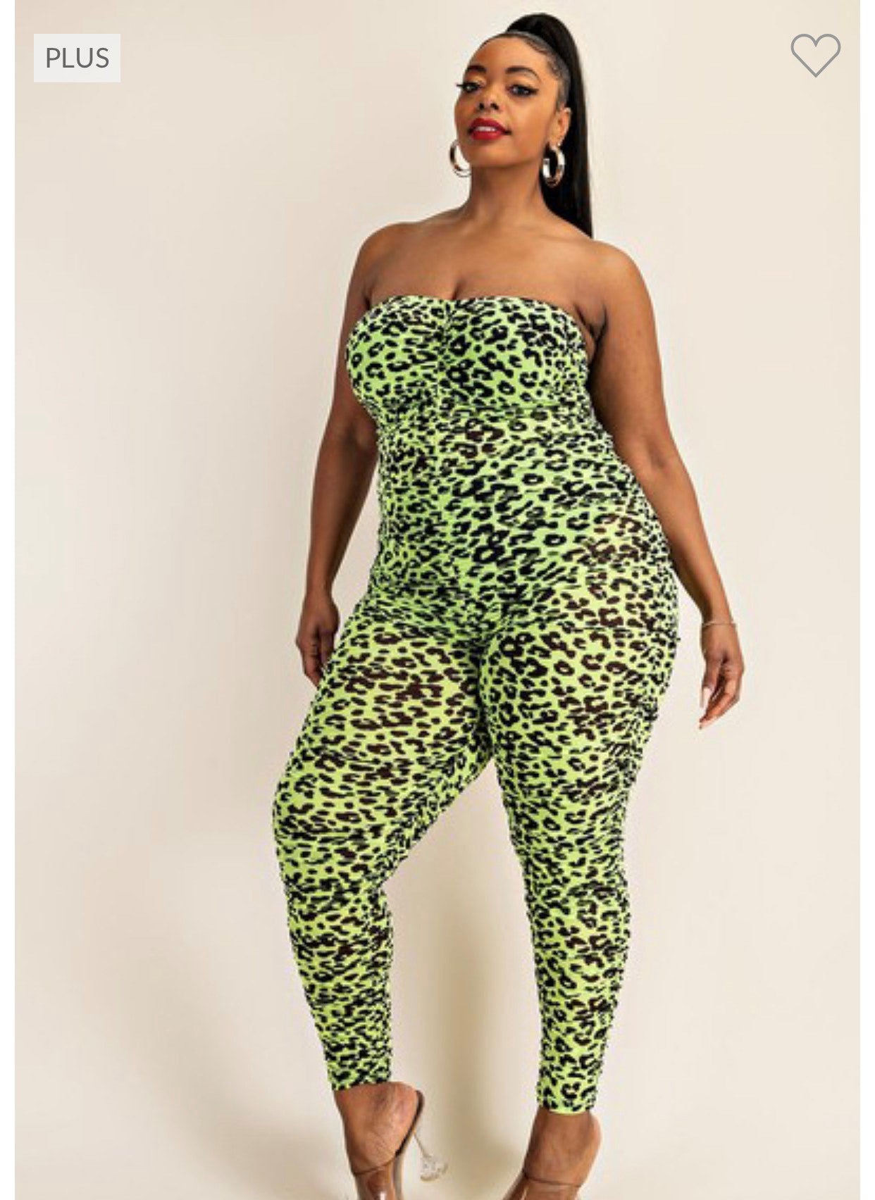 Plus size all over shirred tube jumpsuit